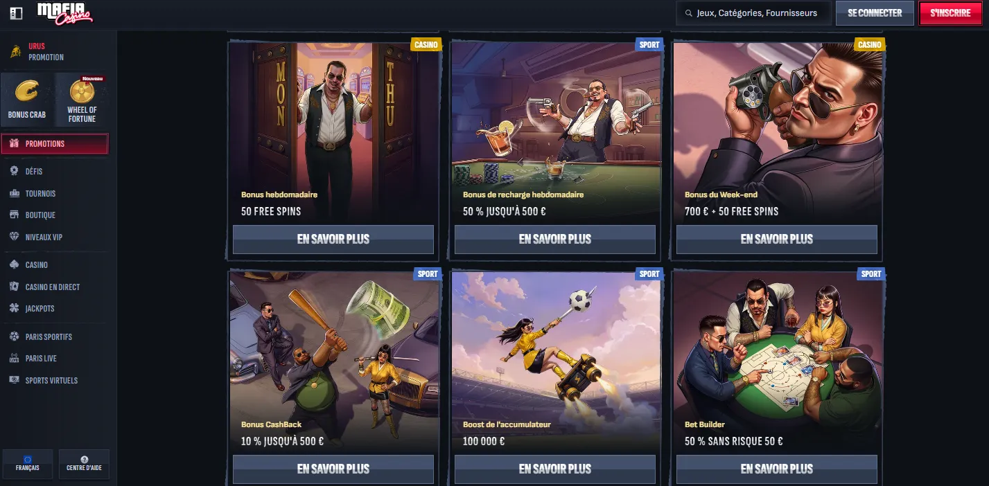 Protection des données sur Mafia Casino app